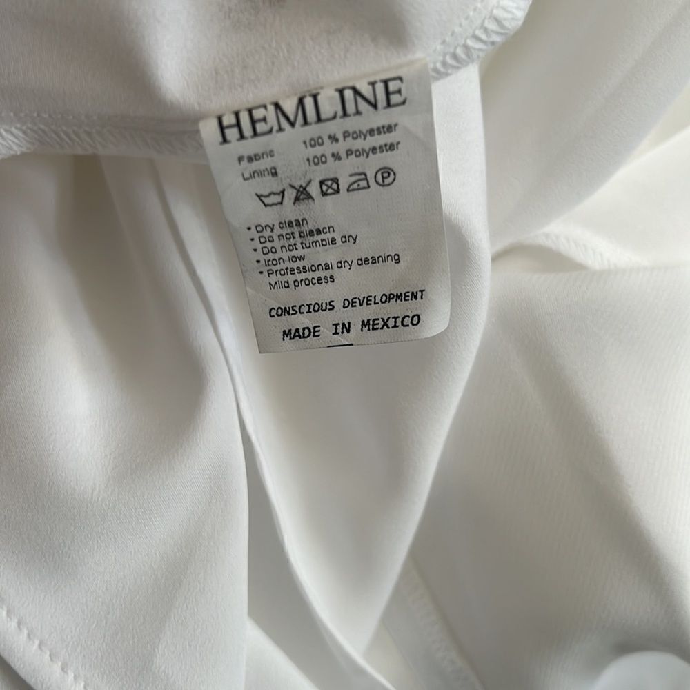 Hemline Frida Slip Dress in White satin nwt small - Picture 5 of 5